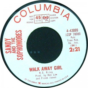 SANDY AND THE SOPHOMORES I Trust You Tommy / Walk Away Girl (Columbia  4-43089) USA 1964 PROMO 45 (Soul, Doo Wop)
